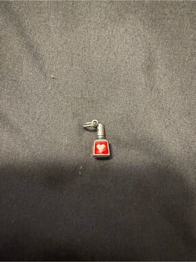 James avery enamel red nail polish charm silver
